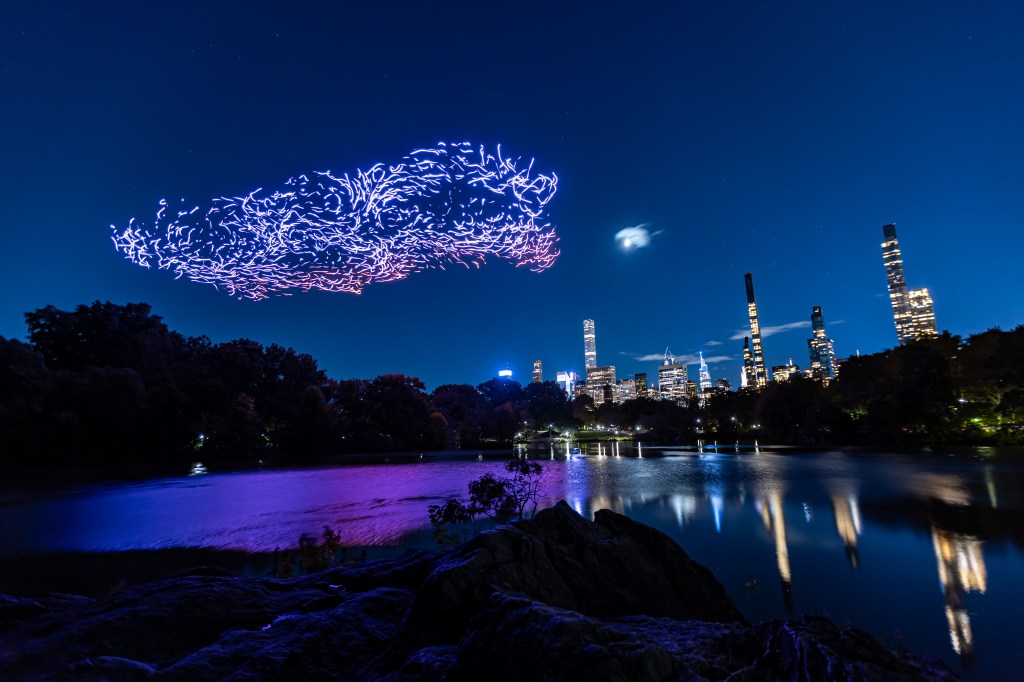 why-there-were-1,000-purple-lit-drones-buzzing-above-central park