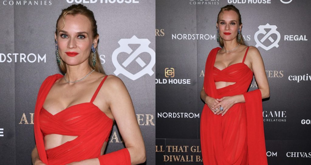 diane-kruger-sees-red-in-sari-inspired-prabal-gurung-dress-at-all-that-glitters-diwali-ball-in-new york