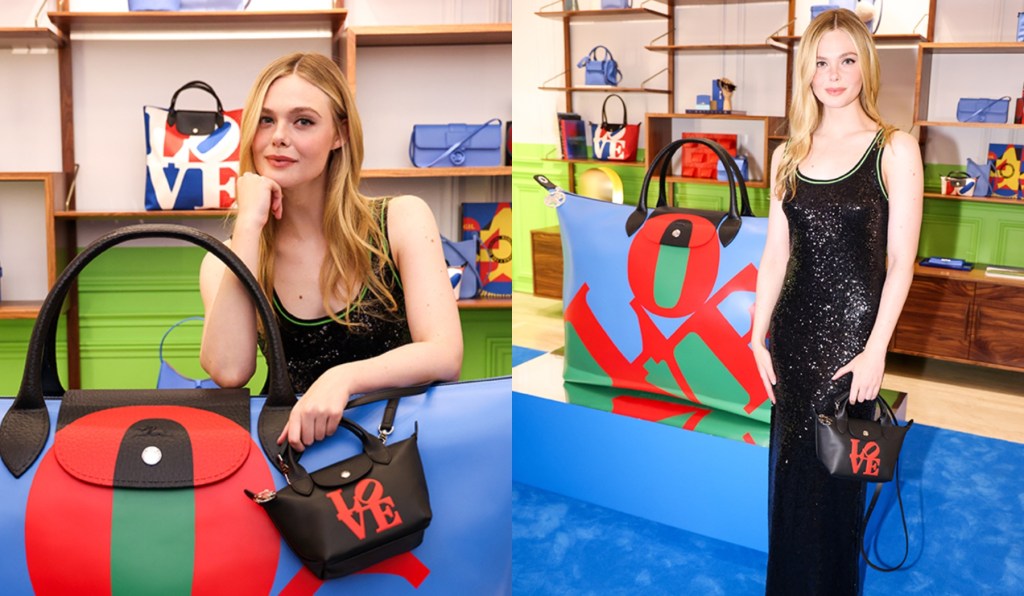 elle-fanning-gives-black-dress-the-sequin-treatment-for-longchamp-x-robert-indiana-collection launch