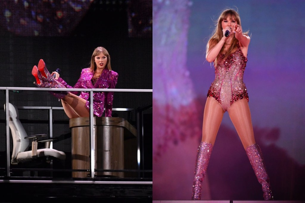 taylor-swift-goes-barbiecore-in-pink-versace-‘lovers’-outfit-for-eras-tour-in-buenos aires