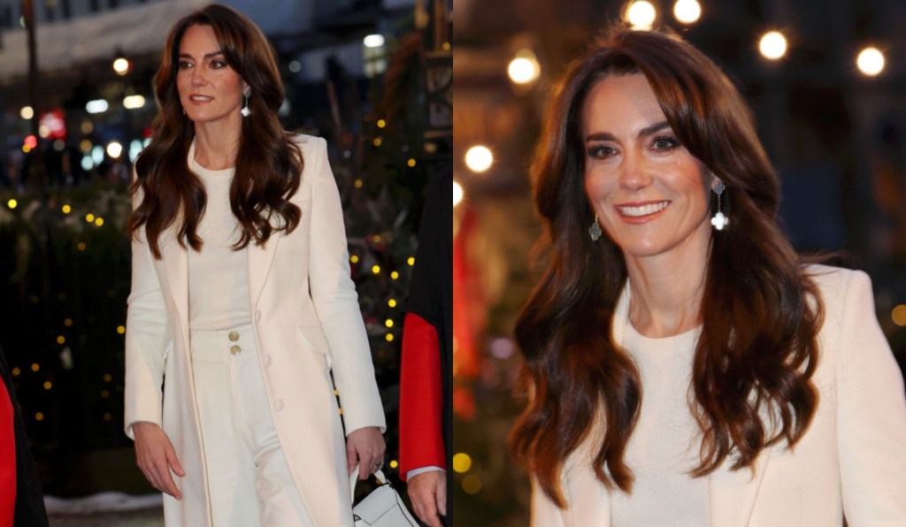 kate-middleton-goes-merrily-monochromatic-in-all-white-for-‘together-at-christmas’-carol-service-2023-with-chris-kerr-coat-and-holland-cooper trousers