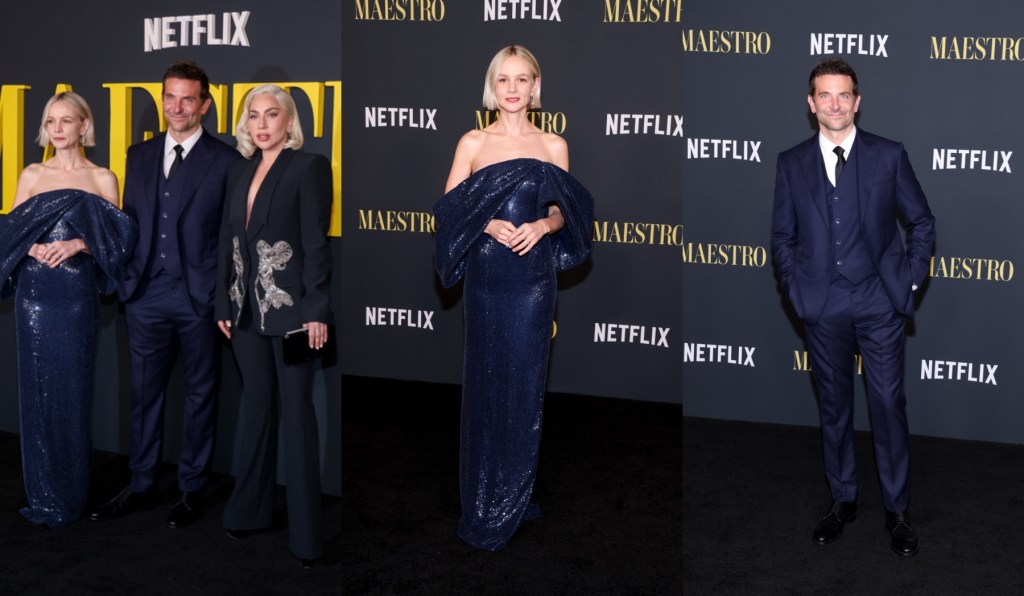 lady-gaga-wears-orchid-beaded-alexander-mcqueen-suit,-carey-mulligan-shines-in-celine-dress-and-more-at-‘maestro’ screening 
