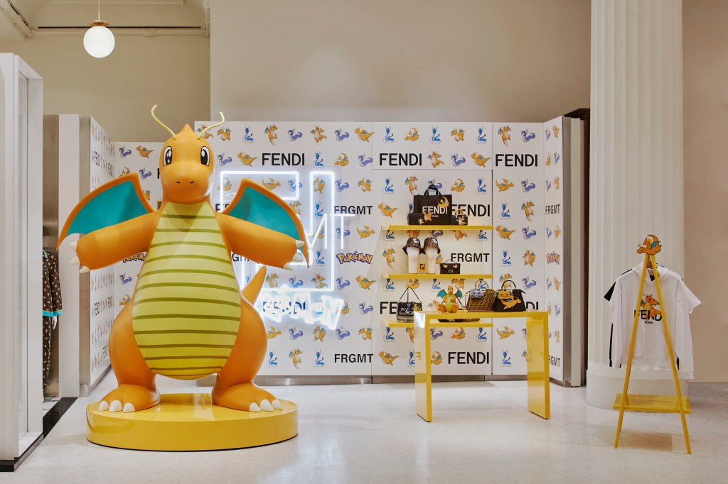 pokemon’s-dragonite-pops-up-at-selfridges-for-fendi,-frgmt collaboration