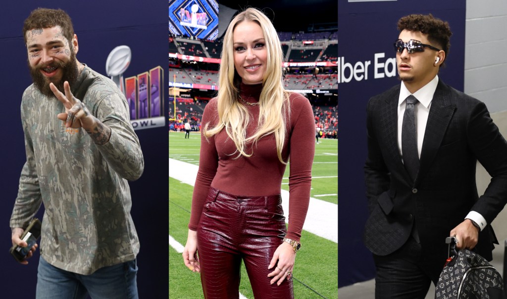 taylor-swift-in-area-denim,-travis-kelce-in-amiri,-patrick-mahomes-in-louis-vuitton-and-more-pre-game-arrivals-at-super-bowl 2024