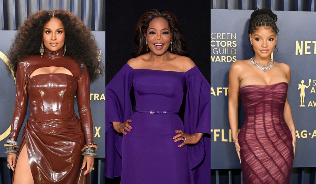 oprah-pops-in-purple-gucci-dress,-ciara-does-‘chocolate-latex’-look-and-more-‘the-color-purple’-cast-at-sag-awards 2024