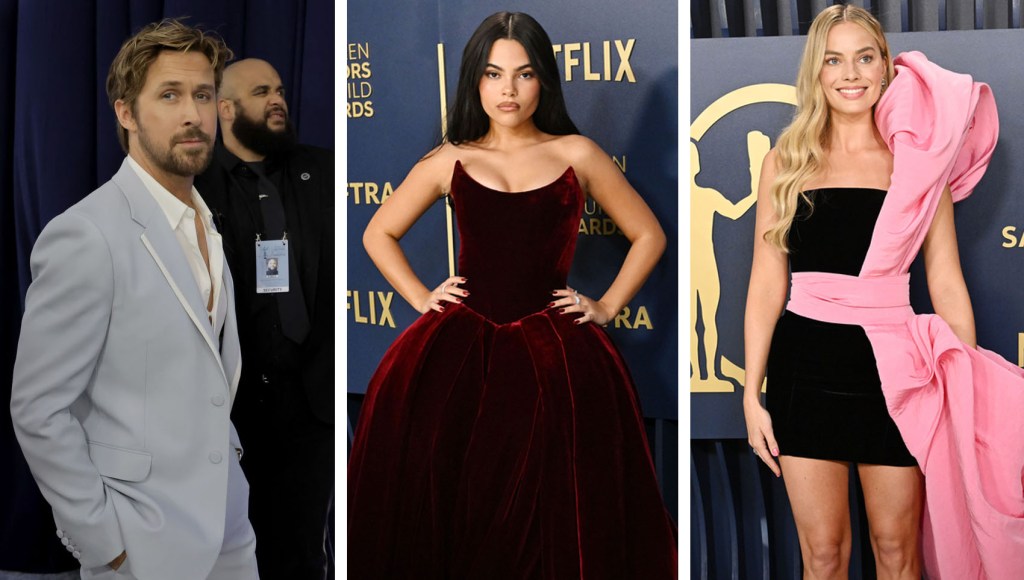 what-the-‘barbie’-cast-wore-at-sag-awards-2024:-margot-robbie-in-schiaparelli,-ryan-gosling-in-gucci,-ariana-greenblatt-in-vera-wang-and more