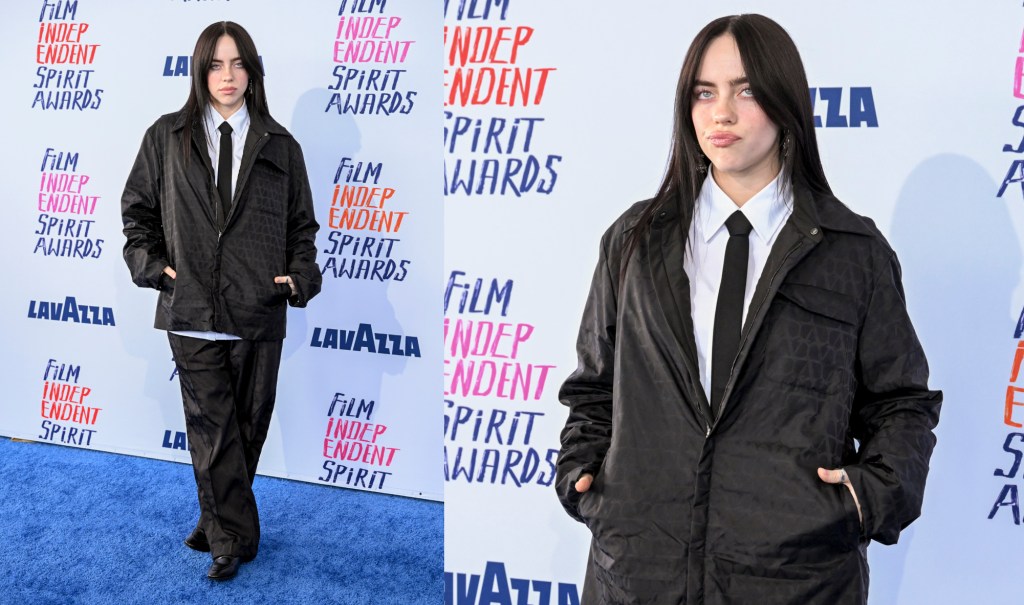 billie-eilish-brings-boxy-office-wear-inspiration-in-valentino-for-independent-spirt-awards-2024-red carpet