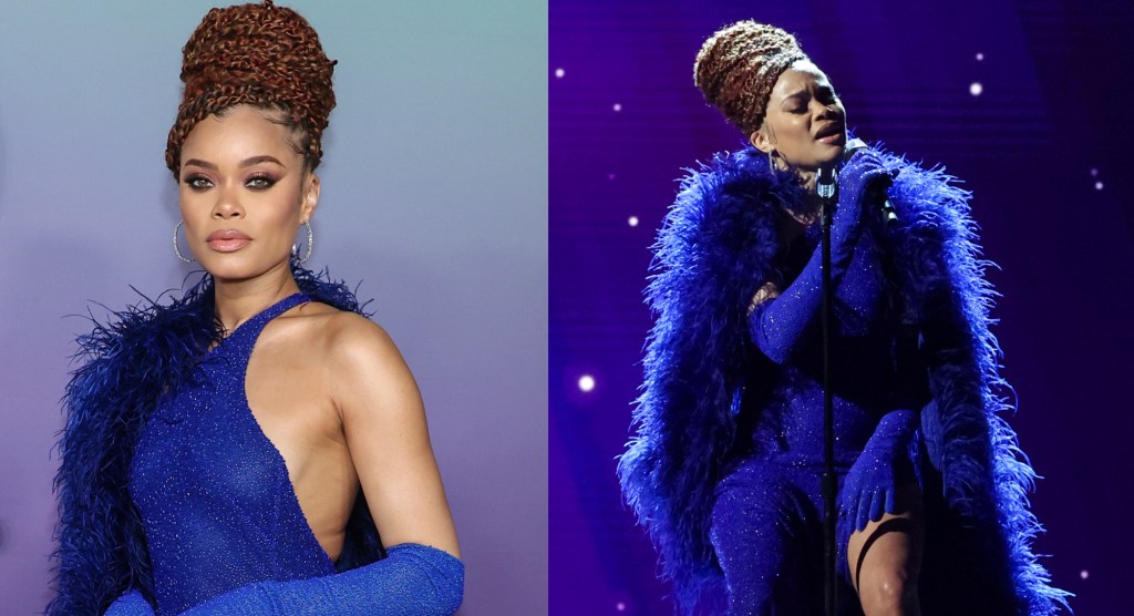 andra-day-performs-at-naacp-image-awards-2024-in-bold-blue-naeem-khan-dress-with-feathered cape