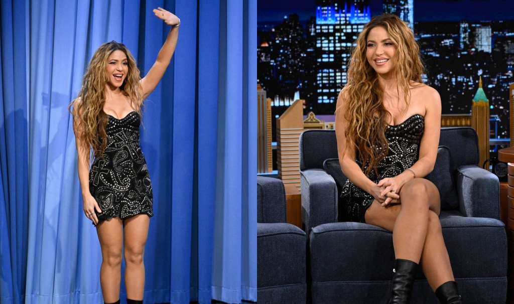 shakira-dazzles-in-glittering-vintage-balmain-minidress-on-‘the-tonight-show-starring-jimmy fallon’