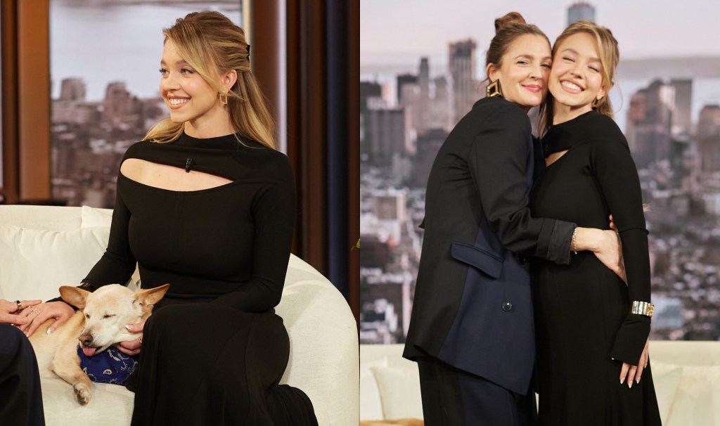 sydney-sweeney-wears-statement-chest-cutout-on-victoria-beckham-maxidress-for ‘drew-barrymore-show,’-talks-new-‘immaculate’-horror movie