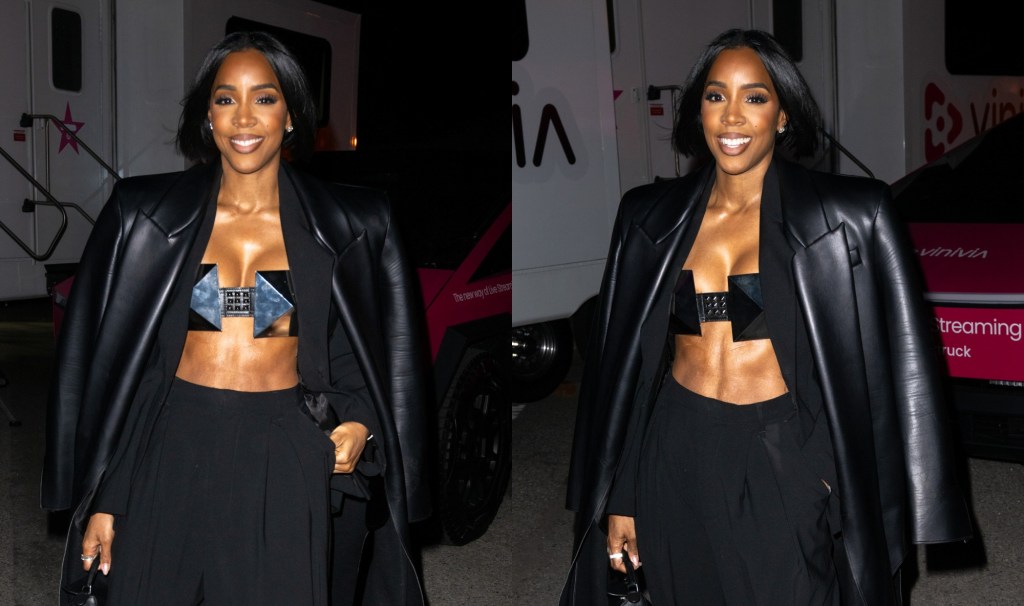 kelly-rowland-puts-edgy-twist-on-statement-suiting-with-studded-ashton-michael-metallic-bra top