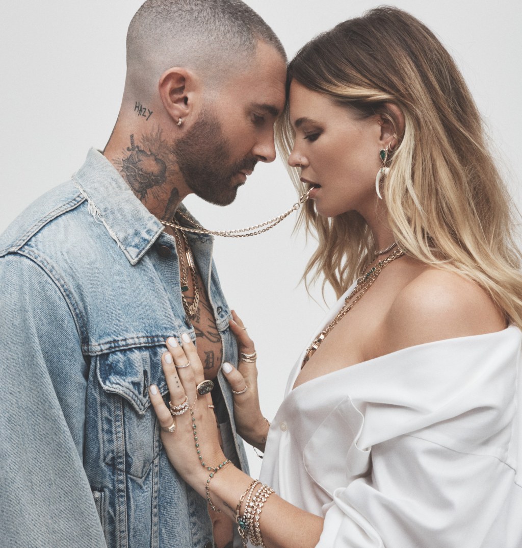 adam-levine-and-behati-front-jacquie-aiche’s-rebel-heart campaign