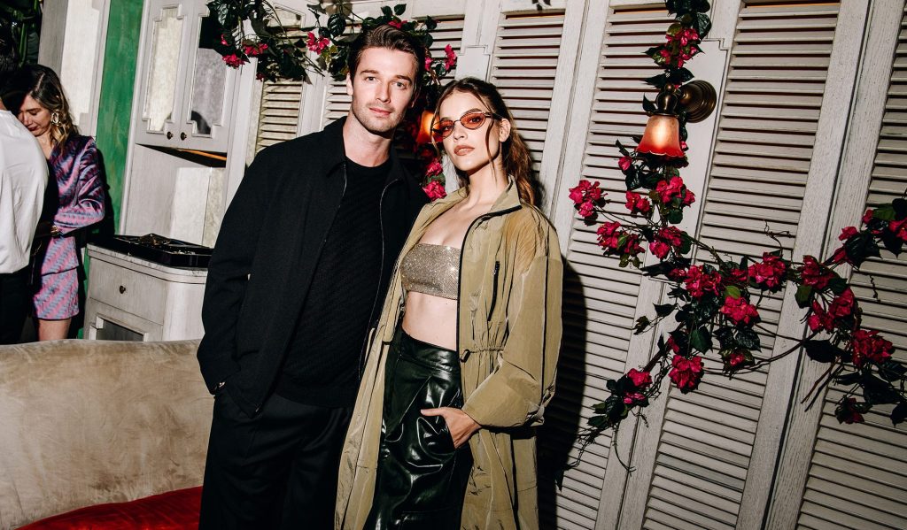 patrick-schwarzenegger-and-barbara-palvin-toast-emporio-armani’s-spring-2024-collection launch