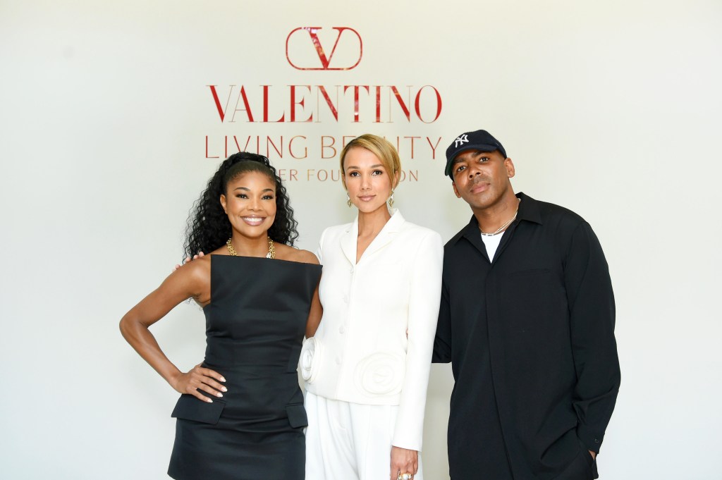 gabrielle-union,-petra-flannery,-jason-bolden-cohost-living-beauty-fundraiser-with valentino