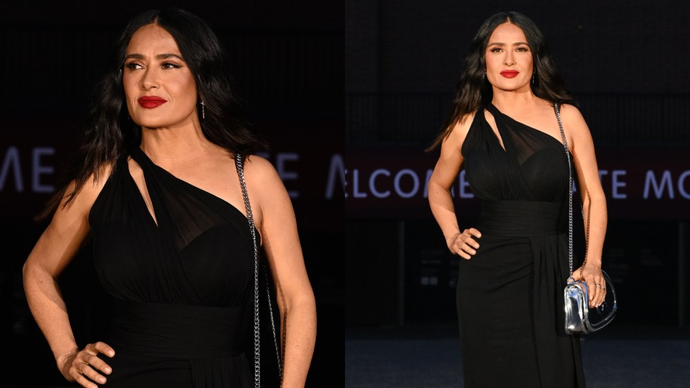 salma-hayek-holds-court-on-the-gucci-front-row-in-little-black-dress-with-dua-lipa,-stray-kids’-lee-know-and-more-at-cruise-2025-fashion show