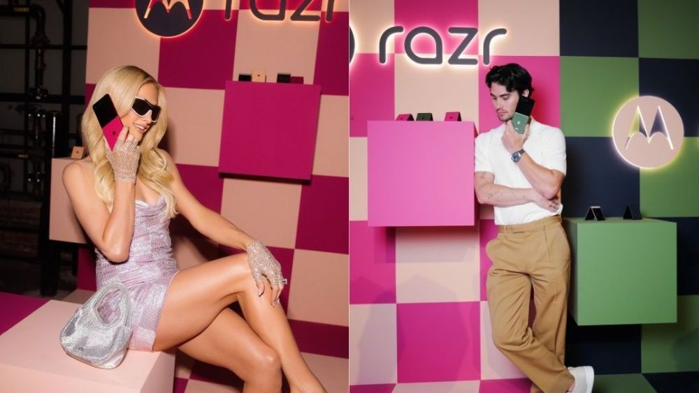 chase-stokes-and-paris-hilton-celebrate-the-unveiling-of-the-latest-motorola razr