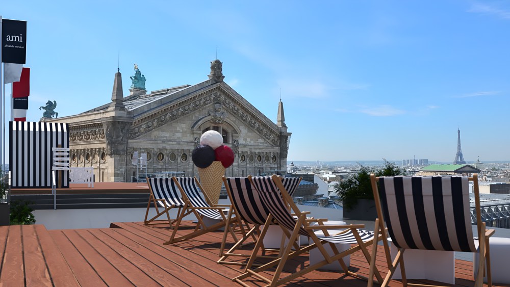 exclusive:-ami-paris-opens-summer-pop-up-at-galeries-lafayette,-with-rooftop-terrace-and-capsule collection
