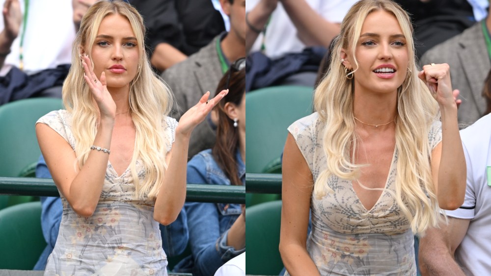 taylor-fritz’s-girlfriend-morgan-riddle-embraces-delicate-floral-prints-in-sundress-at-wimbledon-for-day-10-quarter-finals match