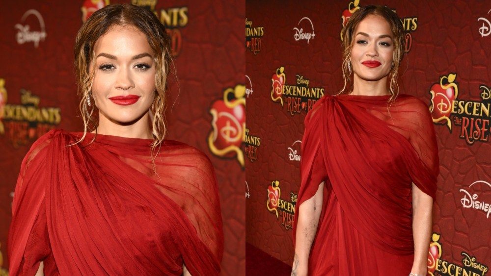 rita-ora-favors-sheer-shoulders-and-ethereal-dressing-in-red-for-‘descendants:-the-rise-of-red’-premiere-in-new york