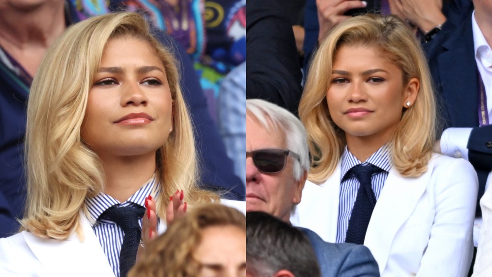 zendaya-suits-up-in-white-ralph-lauren-blazer,-striped-shirt-and-tie-for-wimbledon-2024-men’s final