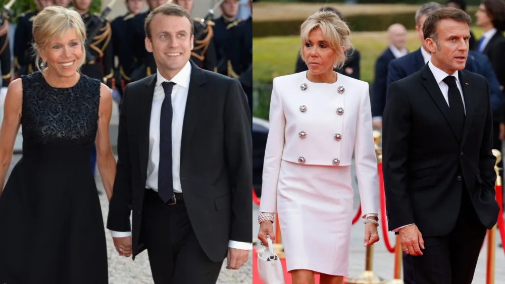 french-first-lady-brigitte-macron’s-fashion-journey:-from-runway-front-rows-to-suiting-up-in-louis-vuitton-for-2024-paris-olympics-and more