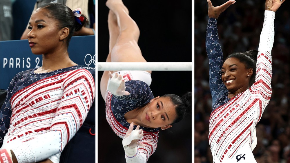 from-simone-biles’-classic-top-knot-to-jordan-chiles’-graphic-white-eyeliner,-a-look-at-the-best-beauty-looks-at-the-2024-paris-olympics-artistic-gymnastics-women’s-team final