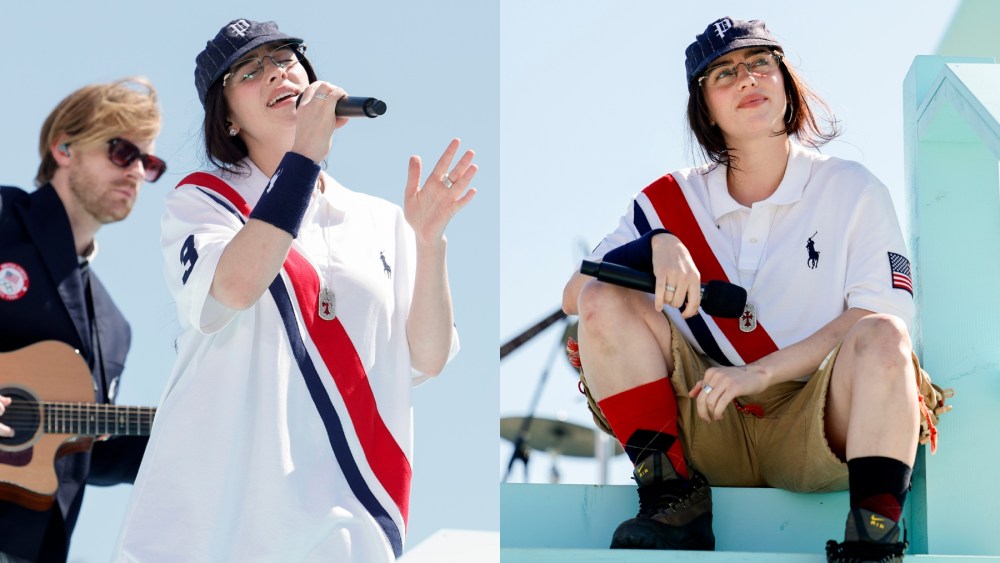 billie-eilish-pairs-preppy-ralph-lauren-polo-with-cargo-shorts-for-2028-los-angeles-olympic-games-handover celebration