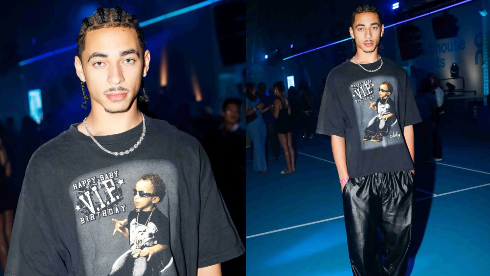 beyonce’s-nephew-julez-smith models-graphic-look-for-on-running’s-us.-open-clubhouse party