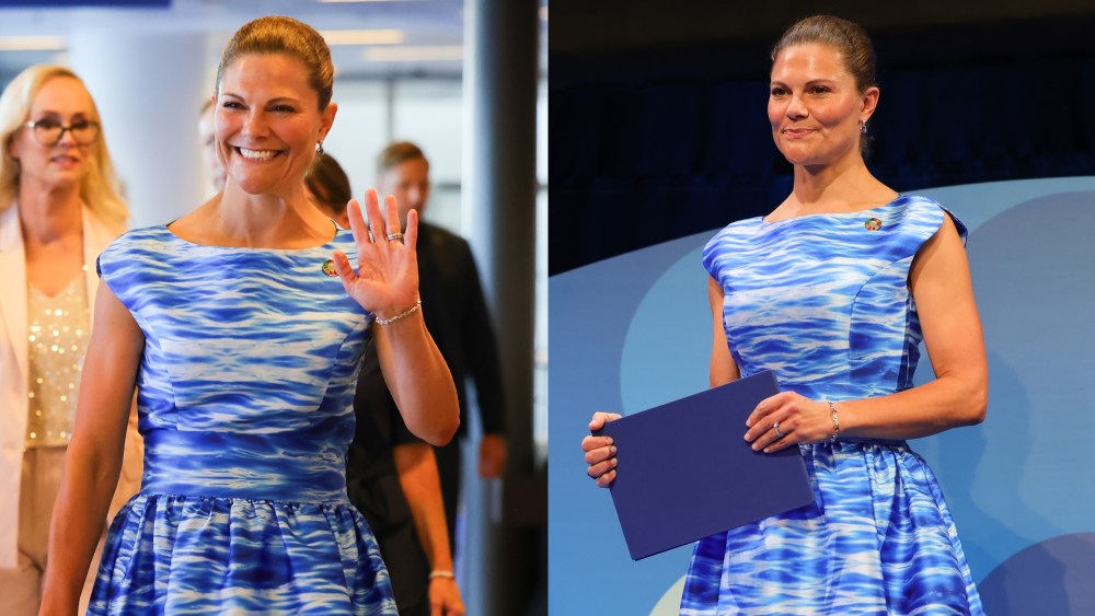 crown-princess-victoria-of-sweden-makes-a-splash-in-ocean-print-dress-for-the-stockholm-junior-water prize