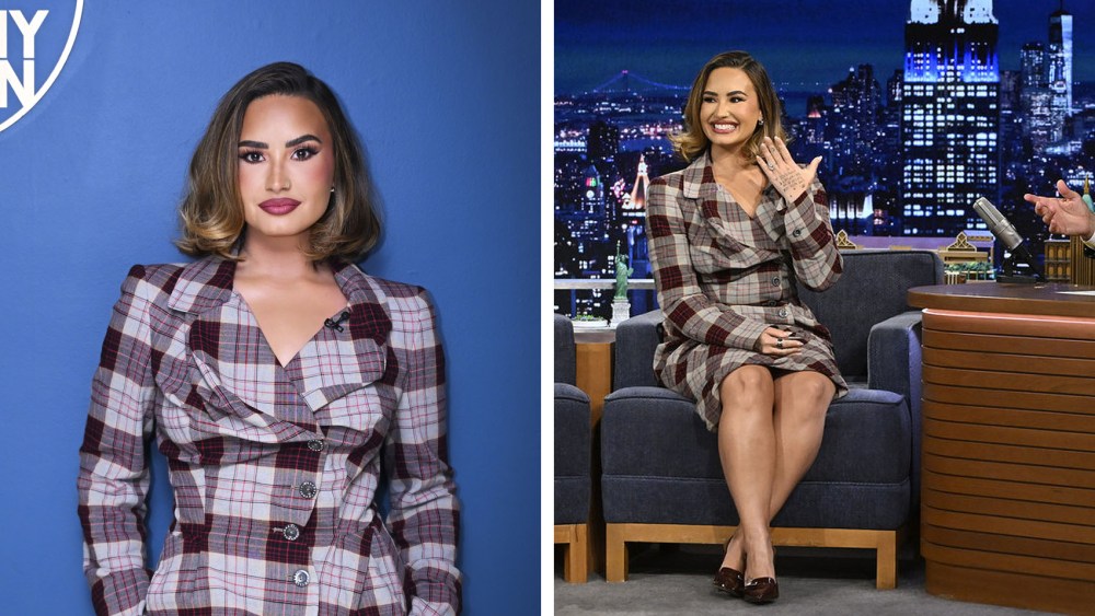 demi-lovato-puts-tartan-twist-on-office-siren-trend-in-‘misaligned’-vivienne-westwood-suit-for-‘jimmy-fallon’-appearance,-talks engagement