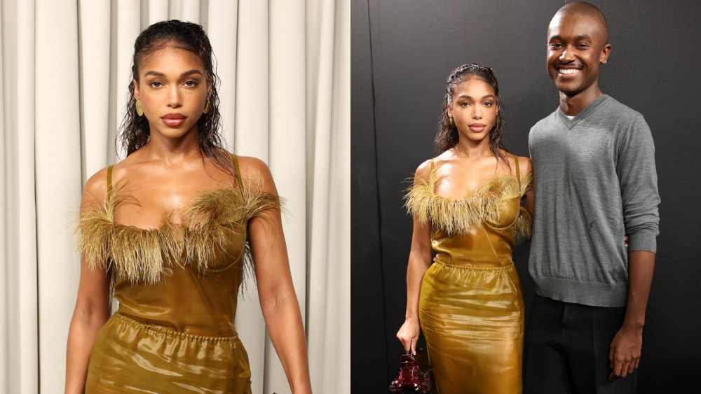 lori-harvey-flaunts-feathers-in-sheer-minidress-at-ferragamo’s-spring-2025-show-during-milan-fashion week