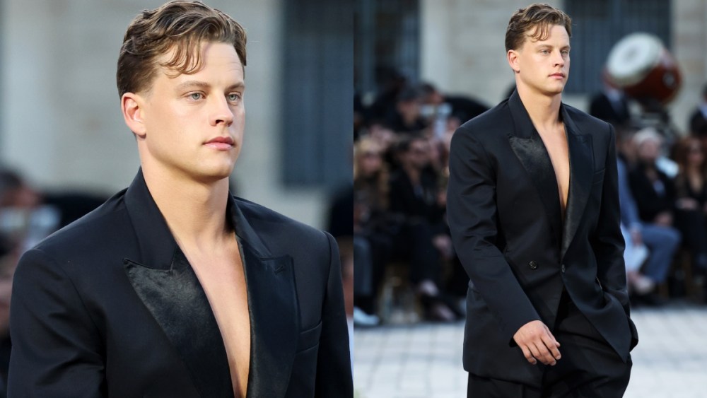 joe-burrow-reflects-on-viral-paris-fashion-week-runway-look,-modeling-backless-peter-do blazer