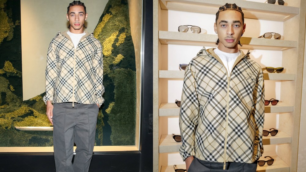 beyonce’s-nephew-julez-smith-models-burberry’s-plaid-checkered-prints-at-nyc-flagship-reopening party