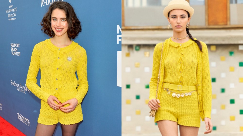 margaret-qualley-pops-in-delicate-yellow-chanel-knitwear-for-newport-beach-film festival