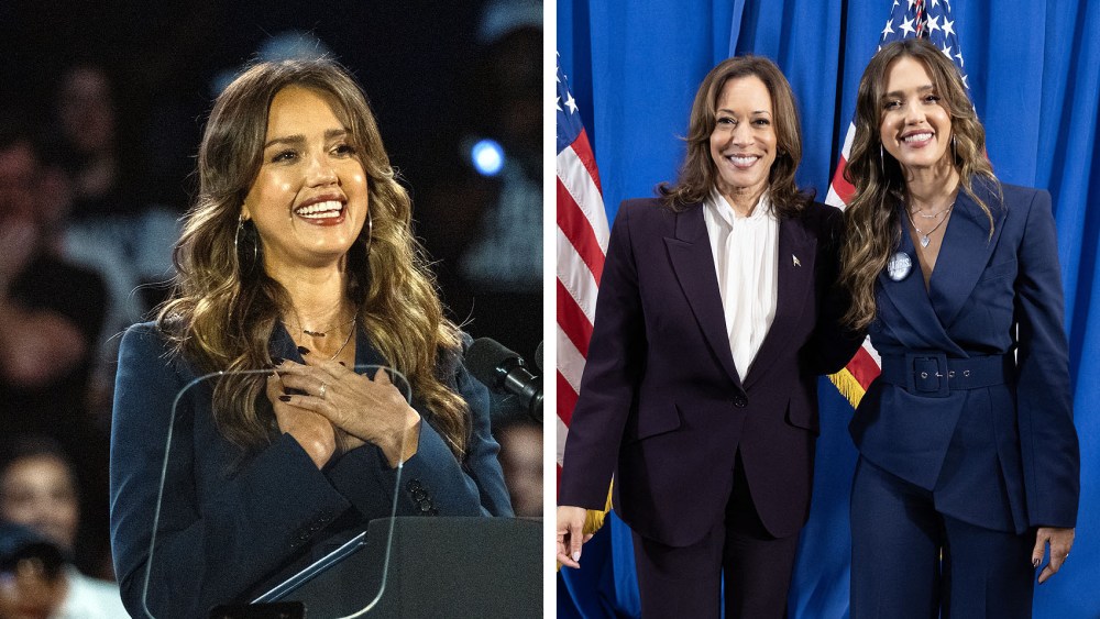 jessica-alba-means-business-in-tahari-asl-peplum-pantsuit-at-kamala-harris’-campaign-rally-in houston