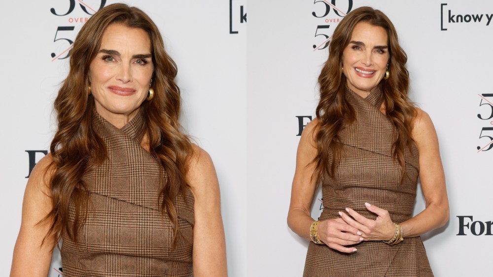 brooke-shields-models-fall’s-hottest-print-in-brandon-maxwell-halter-dress-at-forbes-50-over-50 celebration