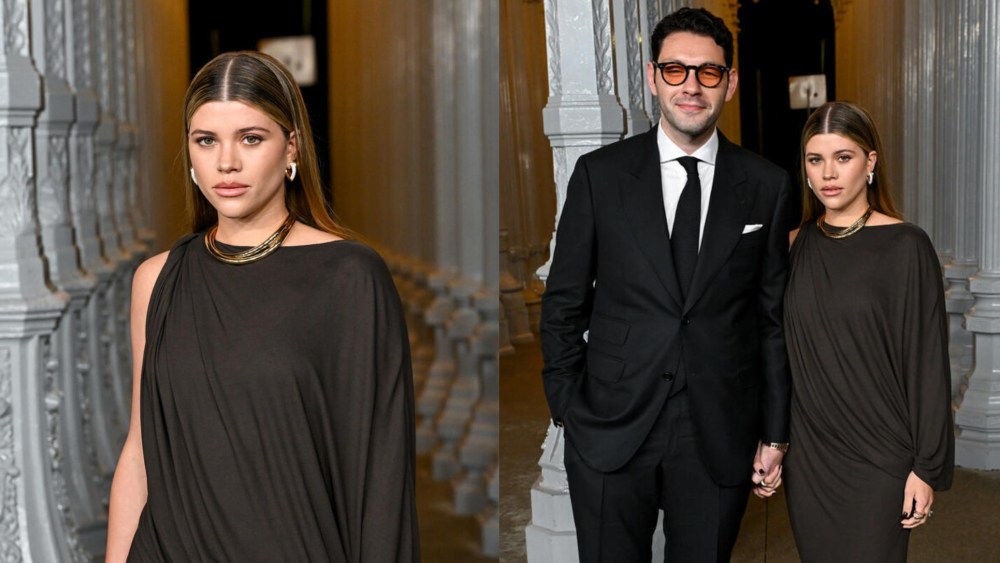 sofia-richie-grainge-embraces-minimalism-in-draped-brown-gucci-dress-at-lacma-art-+-film-gala 2024