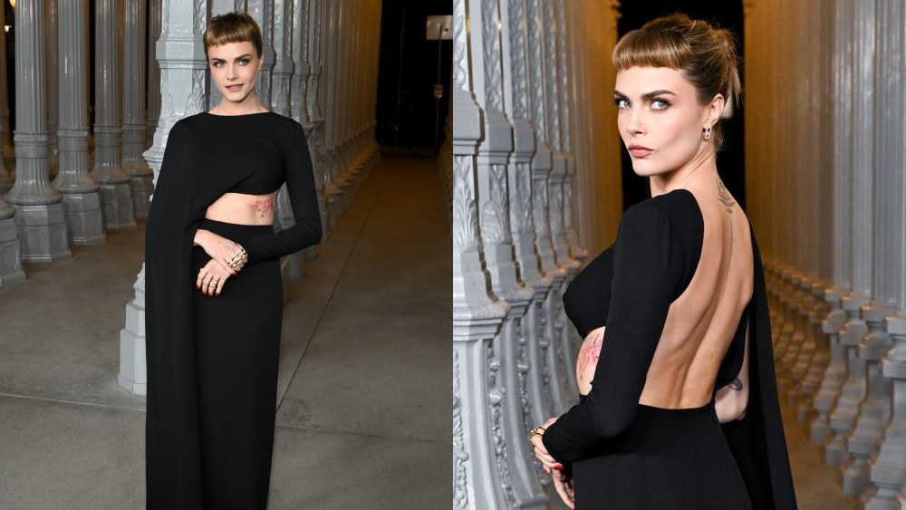 cara-delevingne-brings-the-drama-in-backless-dress-with-front-facing-cape-for-lacma-art-+-film-gala-2024-red carpet