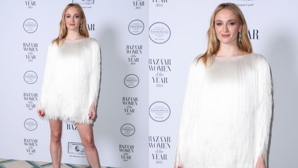 sophie-turner-favors-fringe-in-white-louis-vuitton-minidress-at-harper’s-bazaar-2024-women-of-the-year-awards-in london