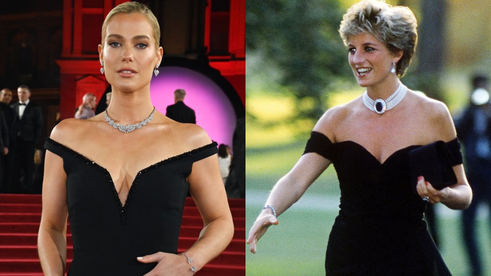 lady-amelia-spencer-evokes-her-late-aunt-princess-diana’s-‘revenge-dress’-in-off-the-shoulder-pamella-roland-gown-at-fashion-awards 2024