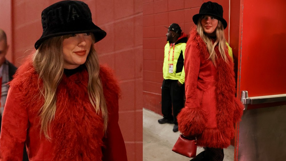 taylor-swift-pops-in-fiery-red-charlotte-simone-coat-for-chiefs-vs-texans-game-outfit-in-kansas city