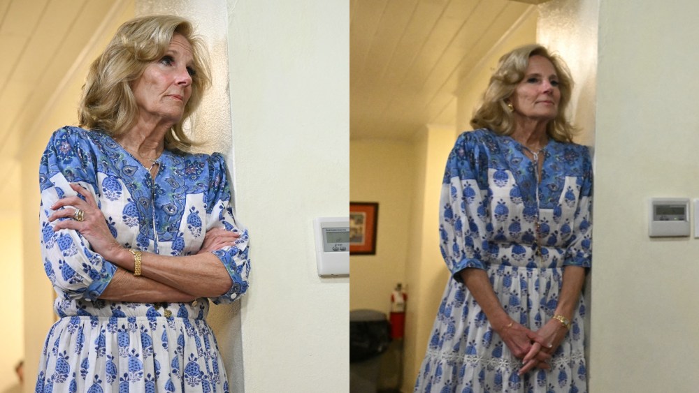 jill-biden-brings-floral-inspiration-in-blue-and-white-dress-as-president-joe-biden-addresses-the-death-of-former-president-jimmy carter