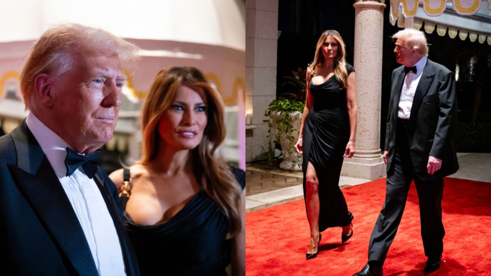 melania-trump-wears-draped-versace-gown-for mar-a-lago new-year’s-eve party