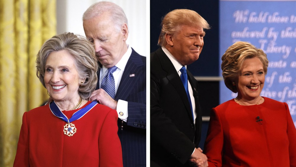 hillary-clinton-rewears-historic-donald-trump-debate-ralph-lauren-pantsuit-for-presidential-medal-of-freedom ceremony