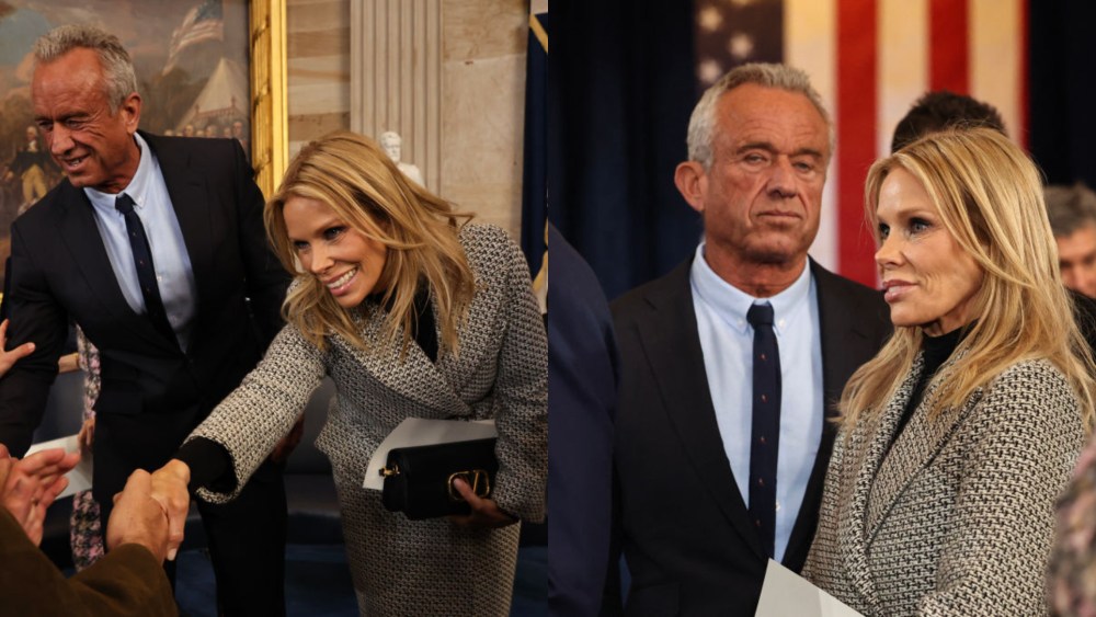 cheryl-hines-wears-houndstooth-blazer-with-valentino-clutch-for-donald-trump’s-inauguration with-robert-f-kennedy jr.