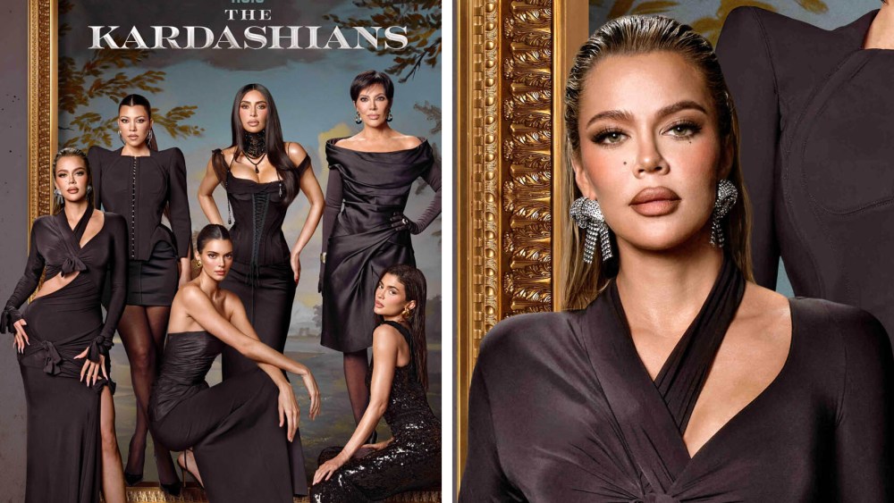 khloe-kardashian-puts-an-alluring-twist-on-eveningwear-in-balenciaga-knotted-cutout-dress-for-new-‘the-kardashians’-teaser poster