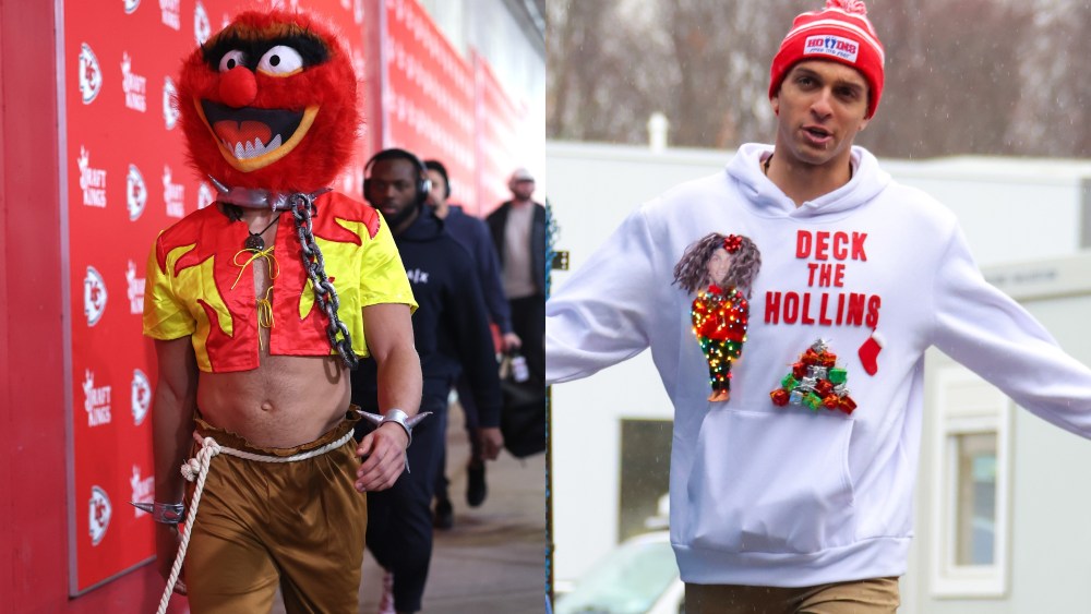 buffalo-bills-nfl-player-mack-hollins’-pre-game-outfits:-animal-from-‘the-muppets,’-holiday-pun-sweaters,-barefoot-arrivals-and-more-viral looks