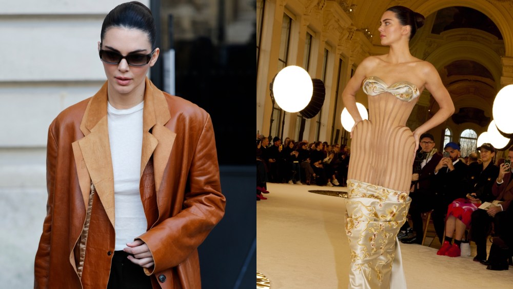 kendall-jenner-walks-the-schiaparelli-couture-runway-in-nude-illusion-gown,-models-leather-off-duty-look-in paris