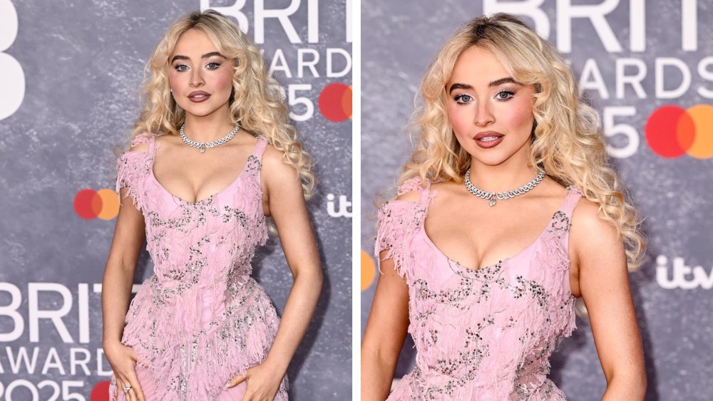 sabrina-carpenter-is-dressed-to-frill-in-pink-alexander-mcqueen-for-brit-awards-2025-red carpet