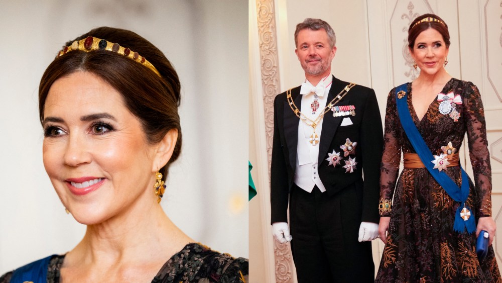 queen-mary-of-denmark-wears-unexpected-gold-gemstone-tiara-and-bracelet-from-‘fiery’-mount-vesuvius-not-worn-in-140 years